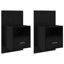 vidaXL Éjjeliszekrény 2 pcs Fekete tölgy 50 x 32.5 x 80cm Faanyag