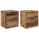 vidaXL Éjjeliszekrény fiókkal 2 pcs Öreg fa 45 x 39 x 50cm Faanyag