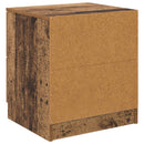 vidaXL Éjjeliszekrény fiókkal 2 pcs Öreg fa 45 x 39 x 50cm Faanyag