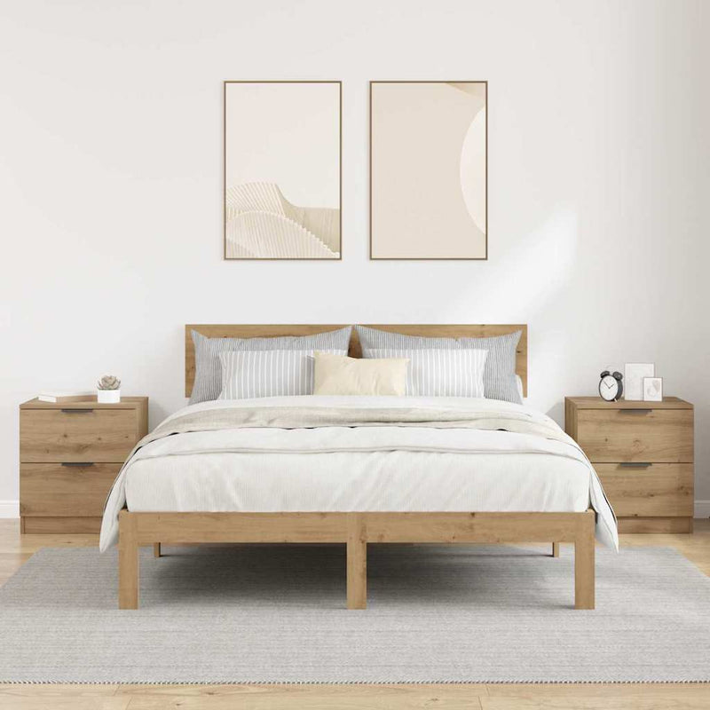 vidaXL Éjjeliszekrény 2 pcs kézműves tölgy 45 x 39 x 50 cm Faanyag