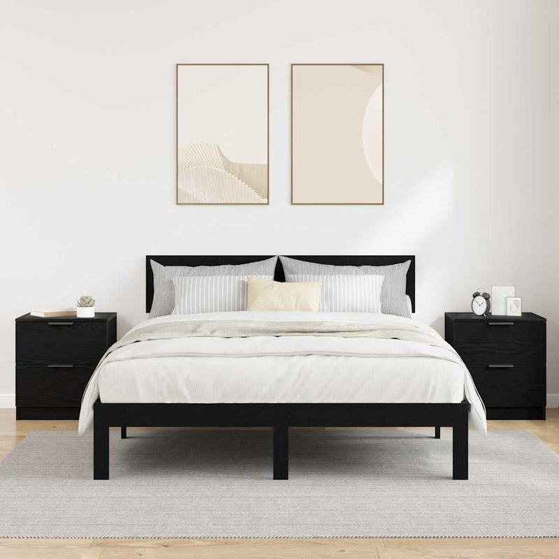 vidaXL Éjjeliszekrény 2 pcs Musta tammi 45 x 39 x 50 cm Faanyag