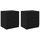 vidaXL Éjjeliszekrény 2 pcs Fekete tölgy 45 x 39 x 50cm Faanyag