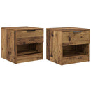 vidaXL Ágyat tartó szekrény 2 pcs Öreg fa 40 x 39 x 40cm Faanyag