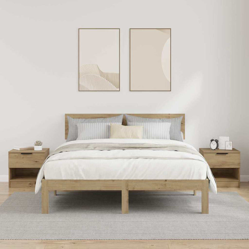 vidaXL Ágyat tartó szekrény 2 pcs kézműves tölgy 40 x 39 x 40 cm