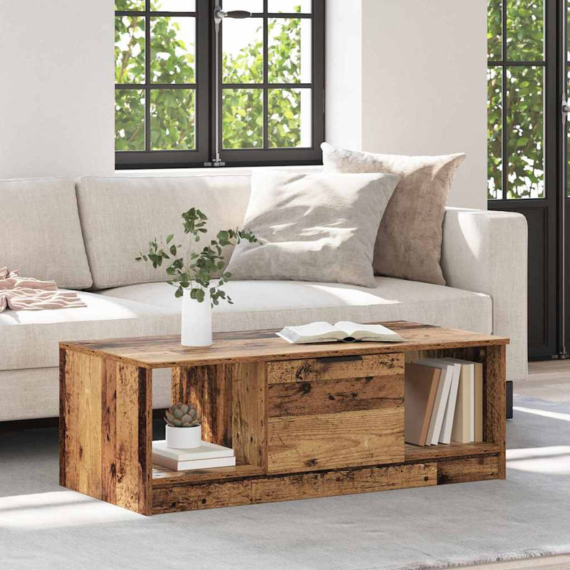 vidaXL Dohányzóasztal Régi fa 100 x 50 x 36 cm Faanyag