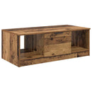 vidaXL Dohányzóasztal fiókkal Öreg fa 102 x 50 x 36cm Faanyag
