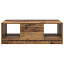 vidaXL Dohányzóasztal fiókkal Öreg fa 102 x 50 x 36cm Faanyag