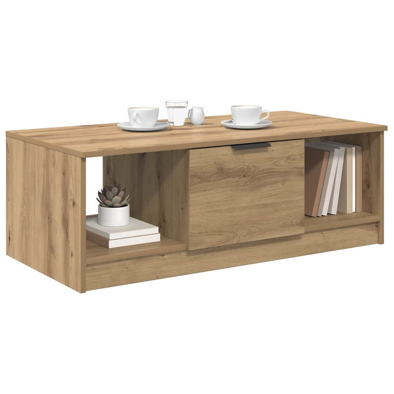 vidaXL Dohányzóasztal kézműves tölgy 100 x 50 x 36 cm Faanyag