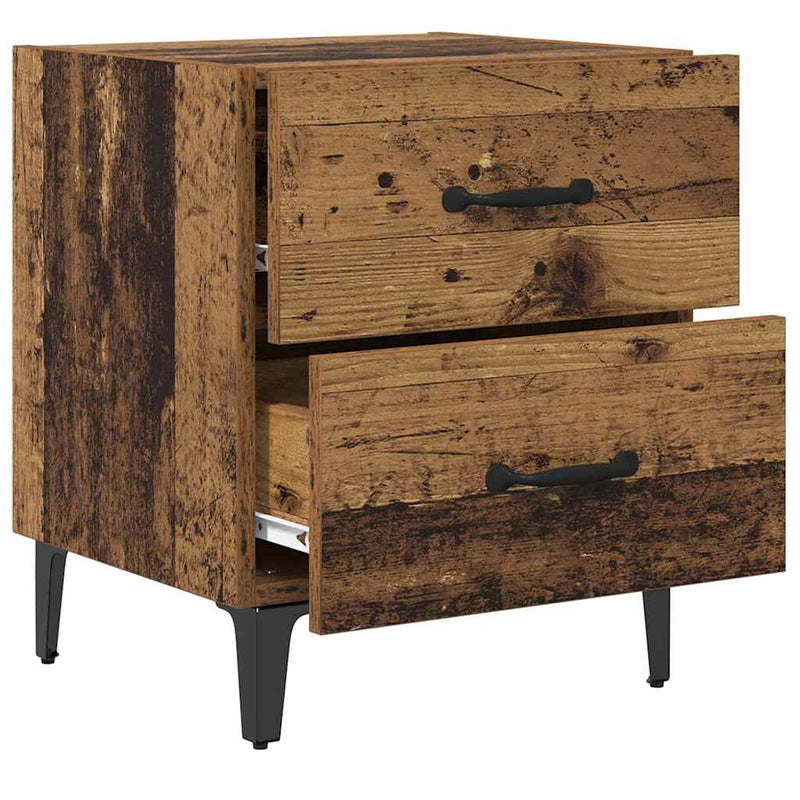 vidaXL Ágyat tartó szekrény 2 pcs Régi fa 40 x 35 x 47.5 cm Faanyag