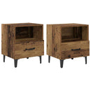 vidaXL Éjjeliszekrény fiókkal 2 pcs Régi fa 40 x 35 x 47.5 cm Faanyag