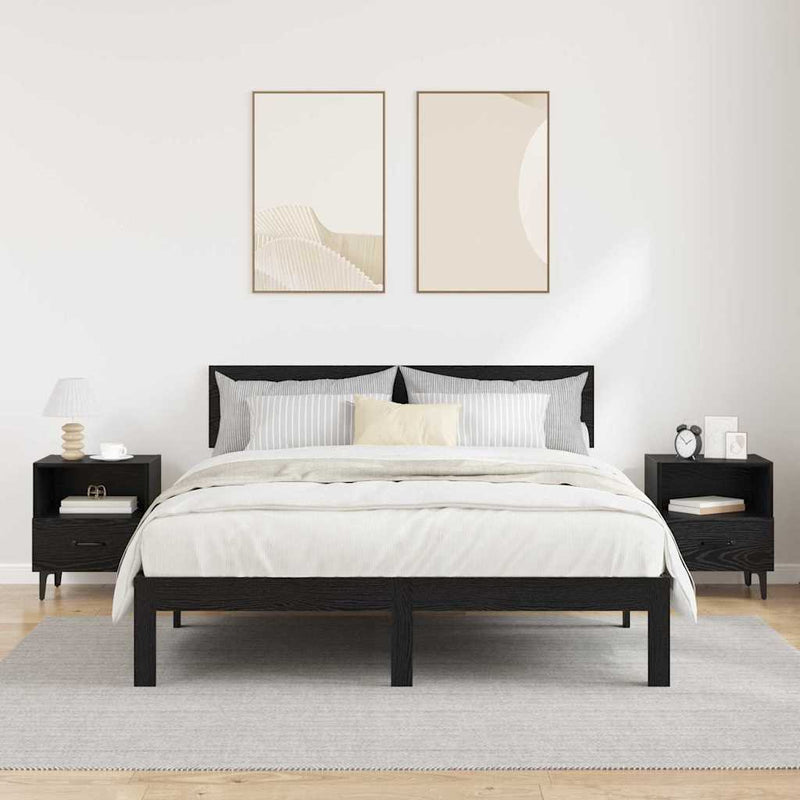 vidaXL Éjjeliszekrény 2 pcs Musta tammi 40 x 35 x 47.5 cm Faanyag