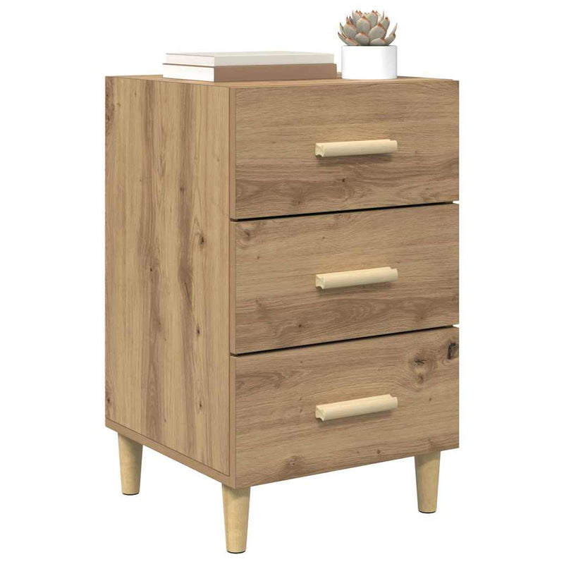 vidaXL Éjjeliszekrény fiókkal kézműves tölgy 40 x 40 x 66 cm Faanyag
