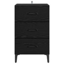 vidaXL Éjjeliszekrény fiókkal Musta tammi 40 x 40 x 66 cm Faanyag