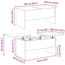 vidaXL Dohányzóasztal Fekete tölgy 102 x 50,5 x 46,5 cm Faanyag