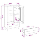 vidaXL Magasfiú Öreg fa 70 x 31 x 115 cm Szerelt Fa