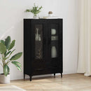 vidaXL Magasfiú Fekete tölgy 70 x 31 x 115 cm Műszaki fa és vas