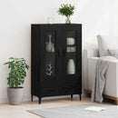 vidaXL Magasfiú Fekete tölgy 70 x 31 x 115 cm Műszaki fa és vas