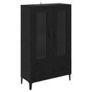 vidaXL Magasfiú Fekete tölgy 70 x 31 x 115 cm Műszaki fa és vas