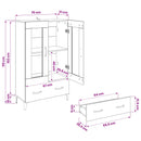 vidaXL Magasfiú Fekete tölgy 70 x 31 x 115 cm Műszaki fa és vas