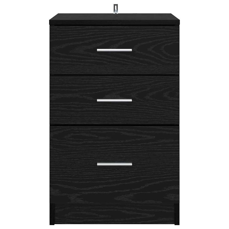 vidaXL Éjjeliszekrény fiókkal Musta tammi 40 x 40 x 63 cm Faanyag