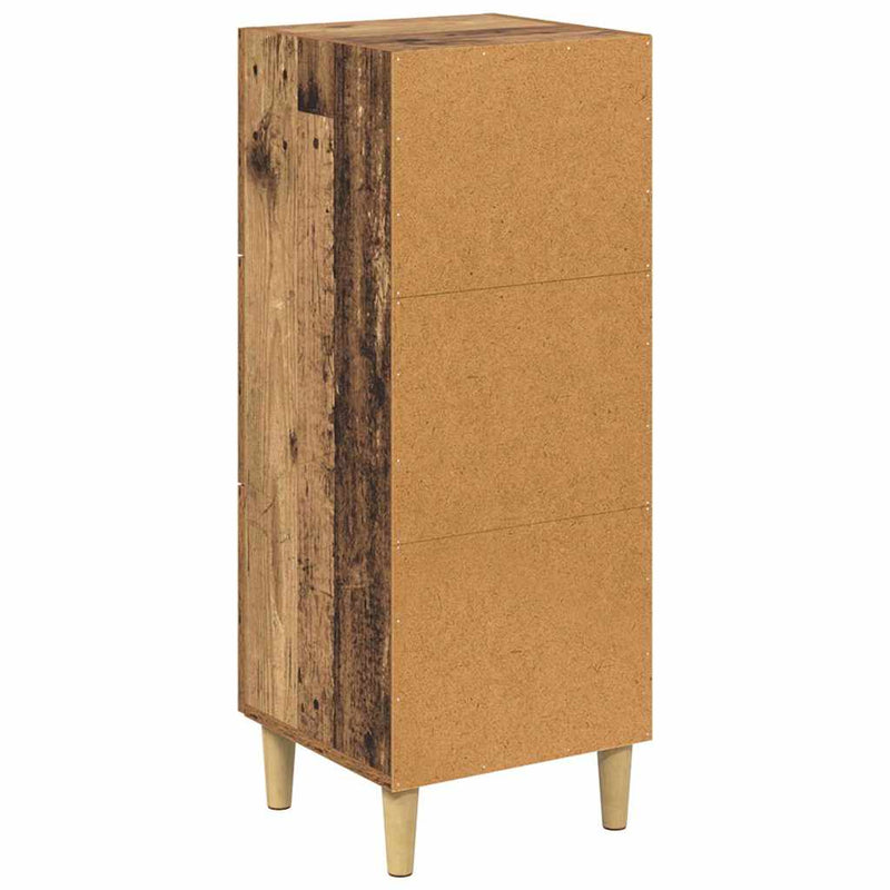 vidaXL Széf fiókkal Régi fa 34.5 x 34 x 90 cm Faanyag