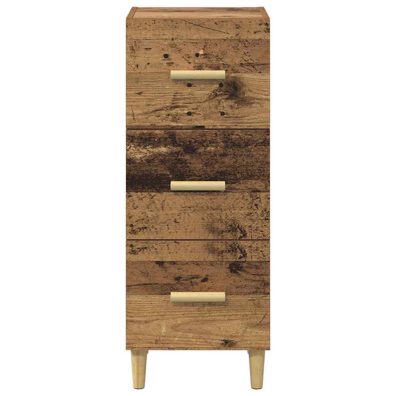 vidaXL Széf fiókkal Régi fa 34.5 x 34 x 90 cm Faanyag