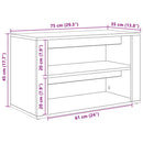 vidaXL Cipőtartó polcokkal tárolóval Régi fa 75 x 35 x 45 cm Faanyag