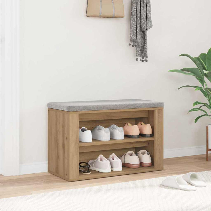 vidaXL Cipőtartó polcokkal kézműves tölgy 75 x 35 x 45 cm Faanyag