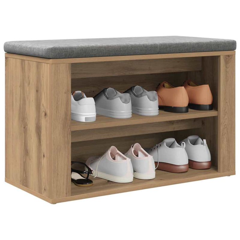 vidaXL Cipőtartó polcokkal kézműves tölgy 75 x 35 x 45 cm Faanyag
