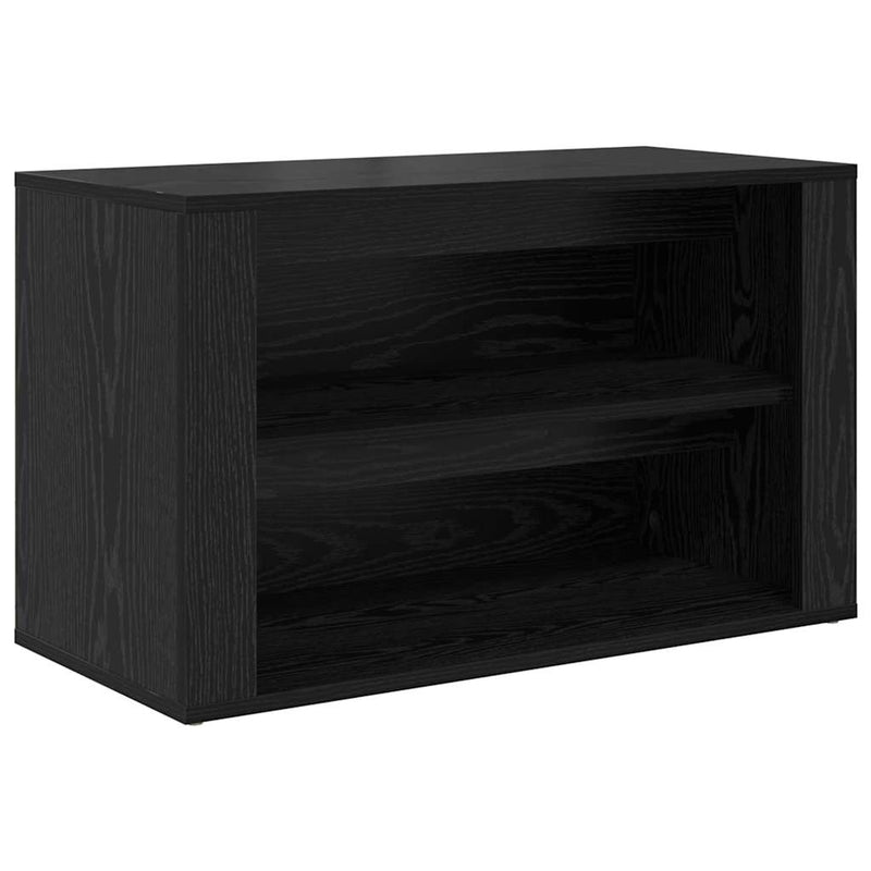 vidaXL Cipőtartó polcokkal Musta tammi 75 x 35 x 45 cm Faanyag