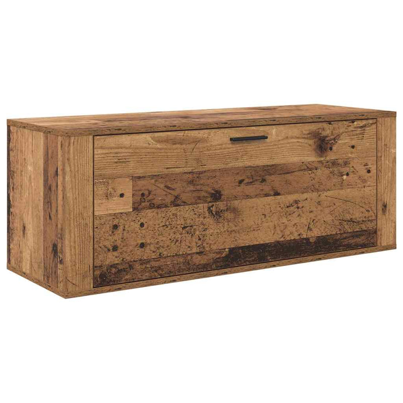 vidaXL Cipőszekrény polcokkal ajtóval Régi fa 100 x 35 x 38 cm Faanyag