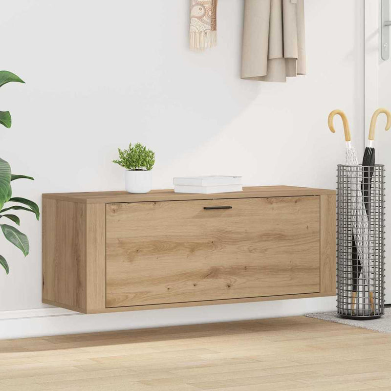 vidaXL Cipőszekrény polcokkal kézműves tölgy 100 x 35 x 38 cm Faanyag