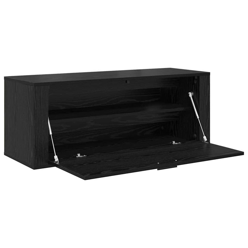 vidaXL Cipőszekrény polcokkal Musta tammi 100 x 35 x 38 cm Faanyag