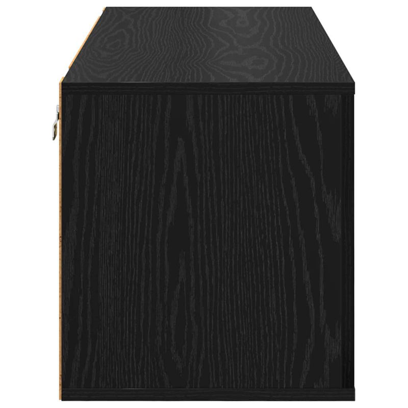 vidaXL Cipőszekrény polcokkal Musta tammi 100 x 35 x 38 cm Faanyag