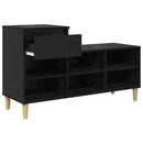 vidaXL Cipőszekrény fiókkal Fekete tölgy 102 x 36 x 60 cm Faanyag