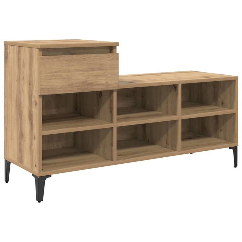 vidaXL Cipőszekrény fiókkal kézműves tölgy 102 x 36 x 60 cm Faanyag
