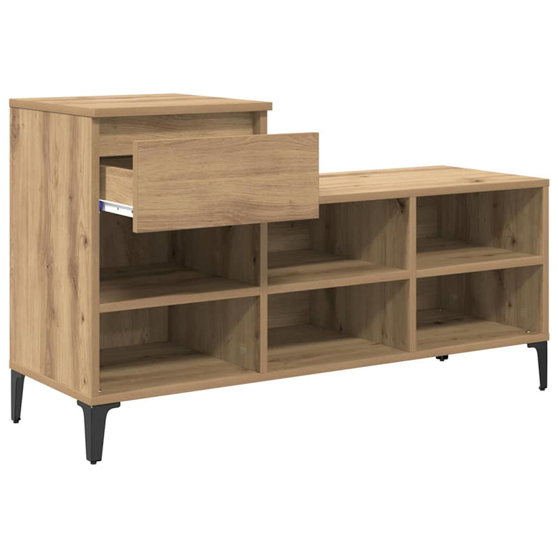 vidaXL Cipőszekrény fiókkal kézműves tölgy 102 x 36 x 60 cm Faanyag