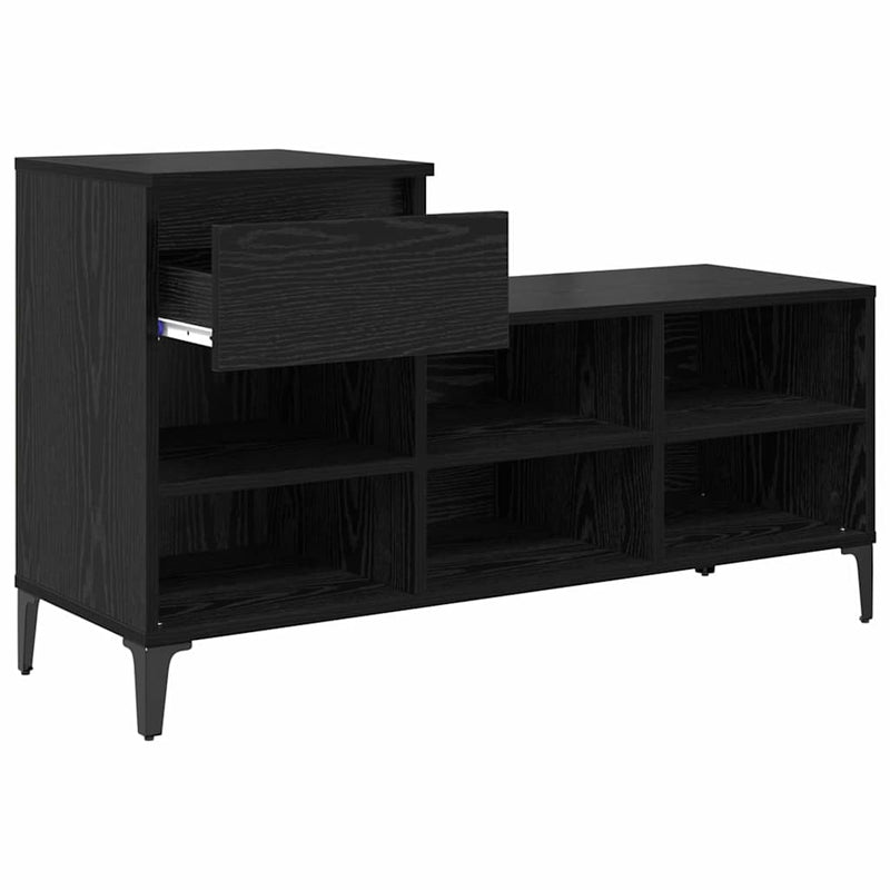 vidaXL Cipőszekrény fiókkal Musta tammi 102 x 36 x 60 cm Faanyag
