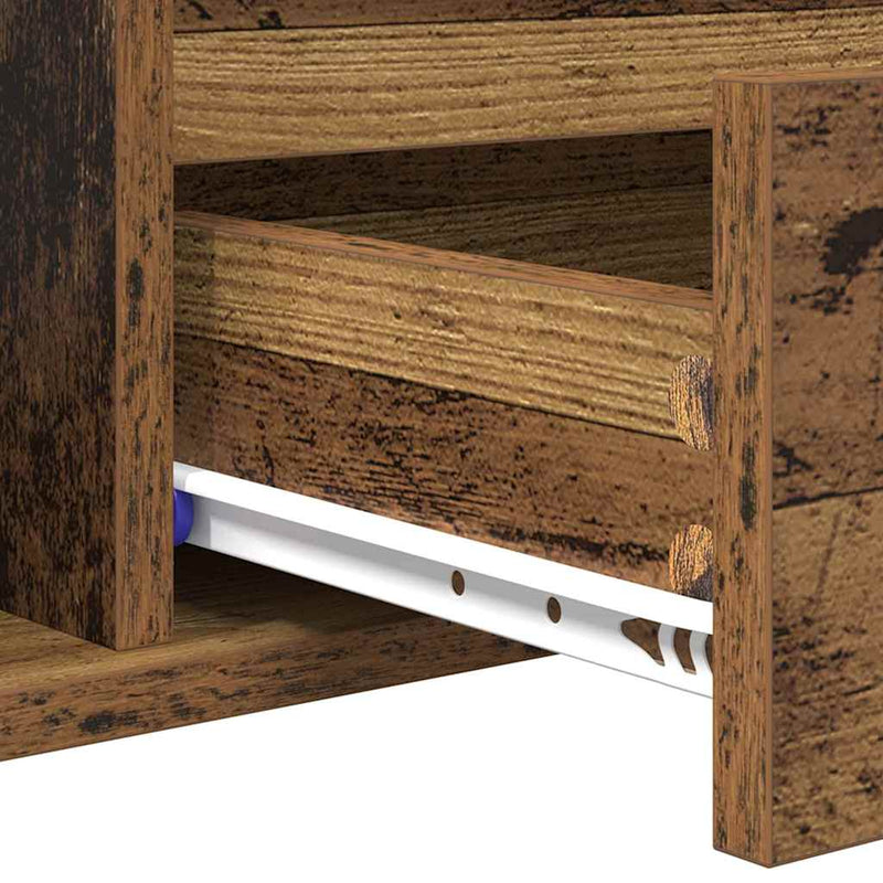 vidaXL Dohányzóasztal with Drawer Régi fa 90 x 49 x 45 cm Faanyag