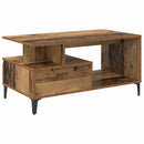 vidaXL Dohányzóasztal fiókkal Öreg fa 90 x 49 x 45 cm Faanyag