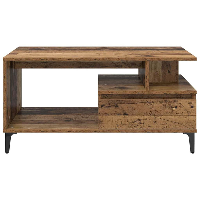 vidaXL Dohányzóasztal with Drawer Régi fa 90 x 49 x 45 cm Faanyag