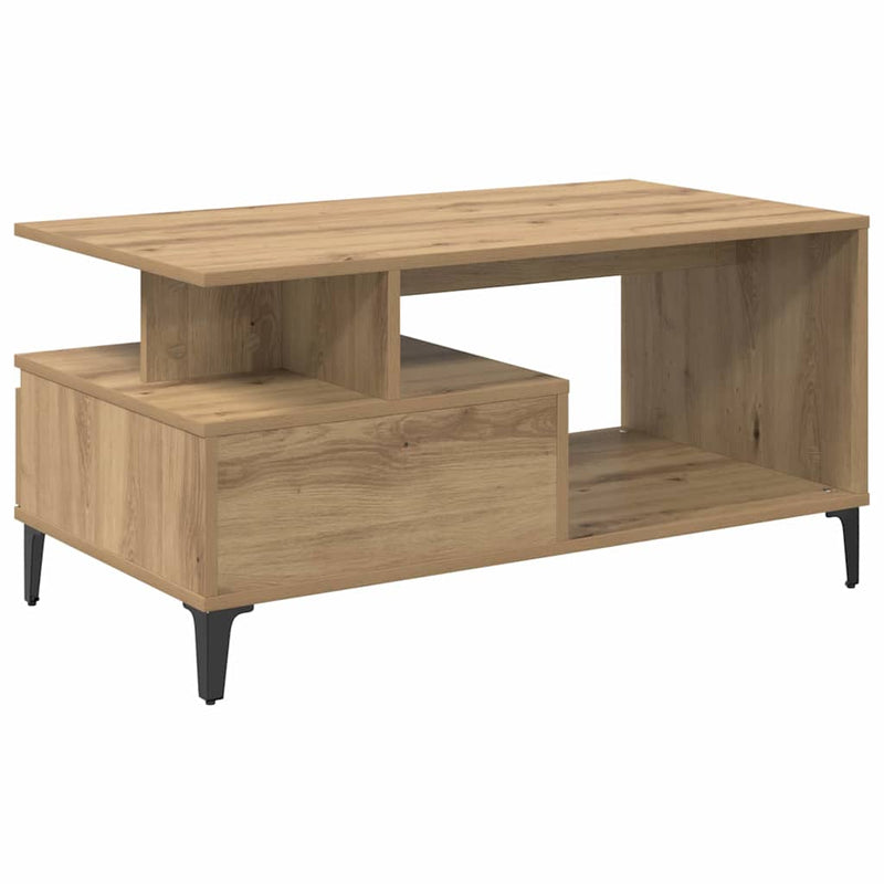 vidaXL Dohányzóasztal kézműves tölgy 90 x 49 x 45 cm Faanyag