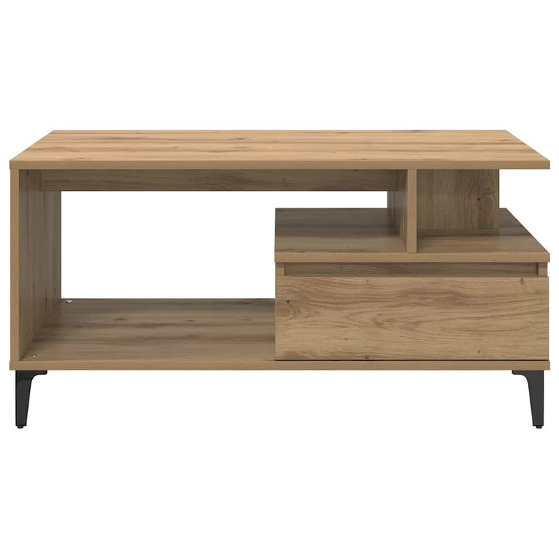 vidaXL Dohányzóasztal kézműves tölgy 90 x 49 x 45 cm Faanyag