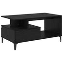 vidaXL Dohányzóasztal fiókkal Fekete tölgy 90 x 49 x 45 cm Faanyag