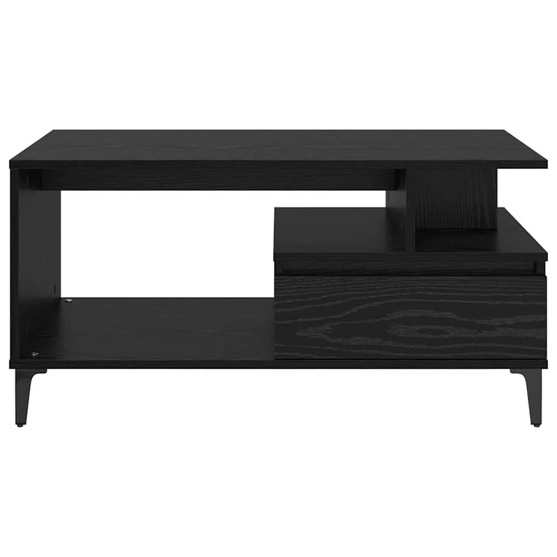 vidaXL Dohányzóasztal with Drawer Musta tammi 90 x 49 x 45 cm Faanyag