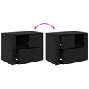 vidaXL Éjjeliszekrény fiókkal Musta tammi 60 x 36 x 45 cm Faanyag