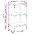 vidaXL Könyvespolc Régi fa 40 x 33 x 70,5 cm Műszaki fa és vas