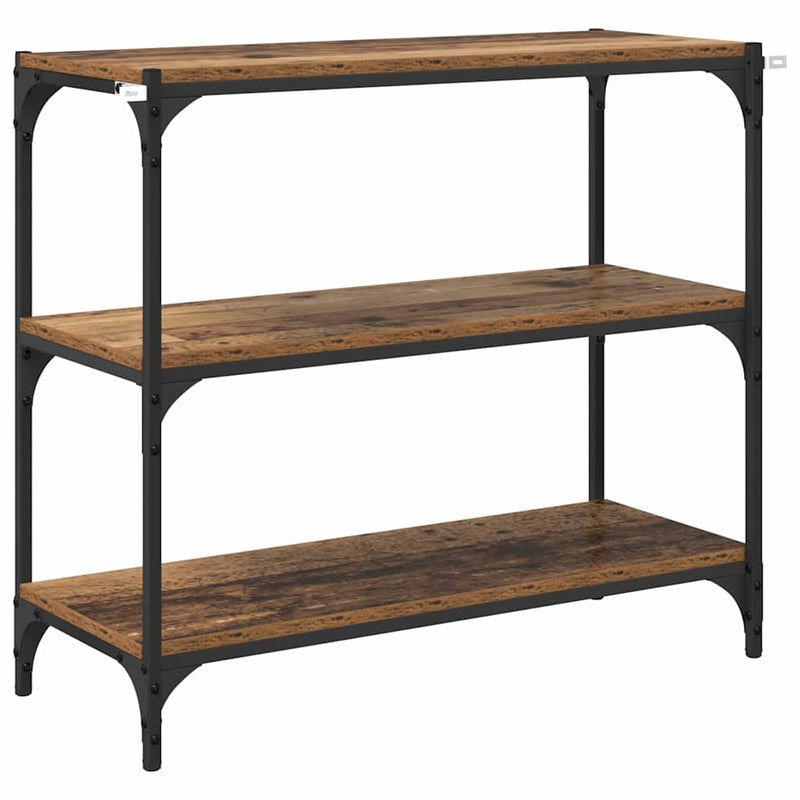 vidaXL Könyvespolc Öreg fa 80 x 33 x 70,5 cm Műszaki fa és vas