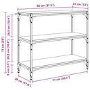 vidaXL Könyvespolc Öreg fa 80 x 33 x 70,5 cm Műszaki fa és vas