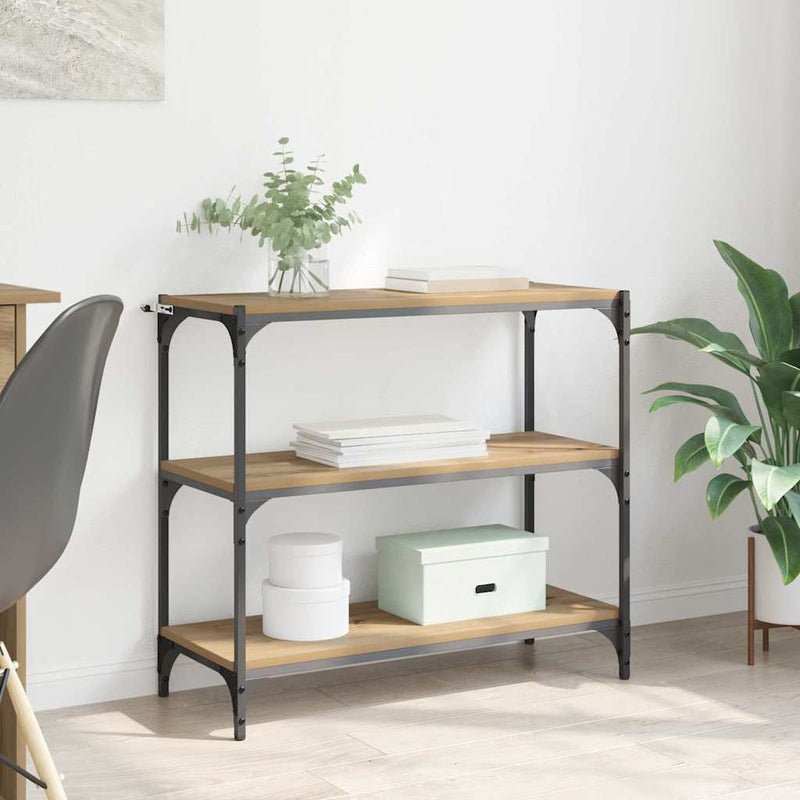 vidaXL Könyvespolc Artisan tölgy 80 x 33 x 70,5 cm Műszaki fa és vas